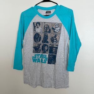 Star Wars Blue and Heather Gray Graphic Shirt